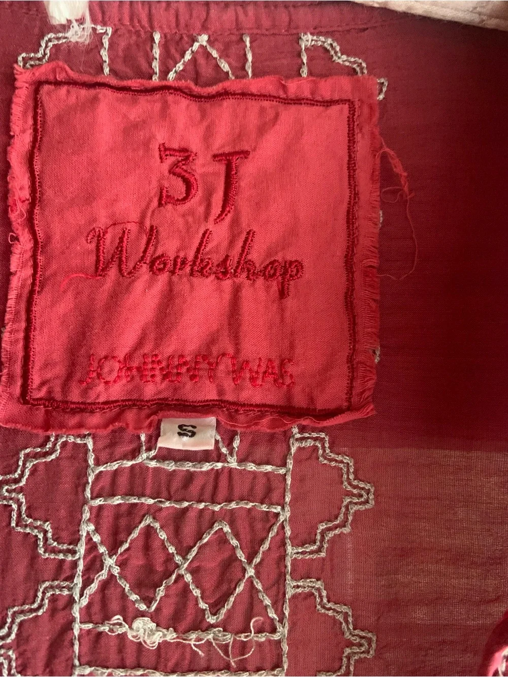 3J Workshop Johnny Was * Beautiful Maroon Embroidered Blouse - Picture 12 of 14